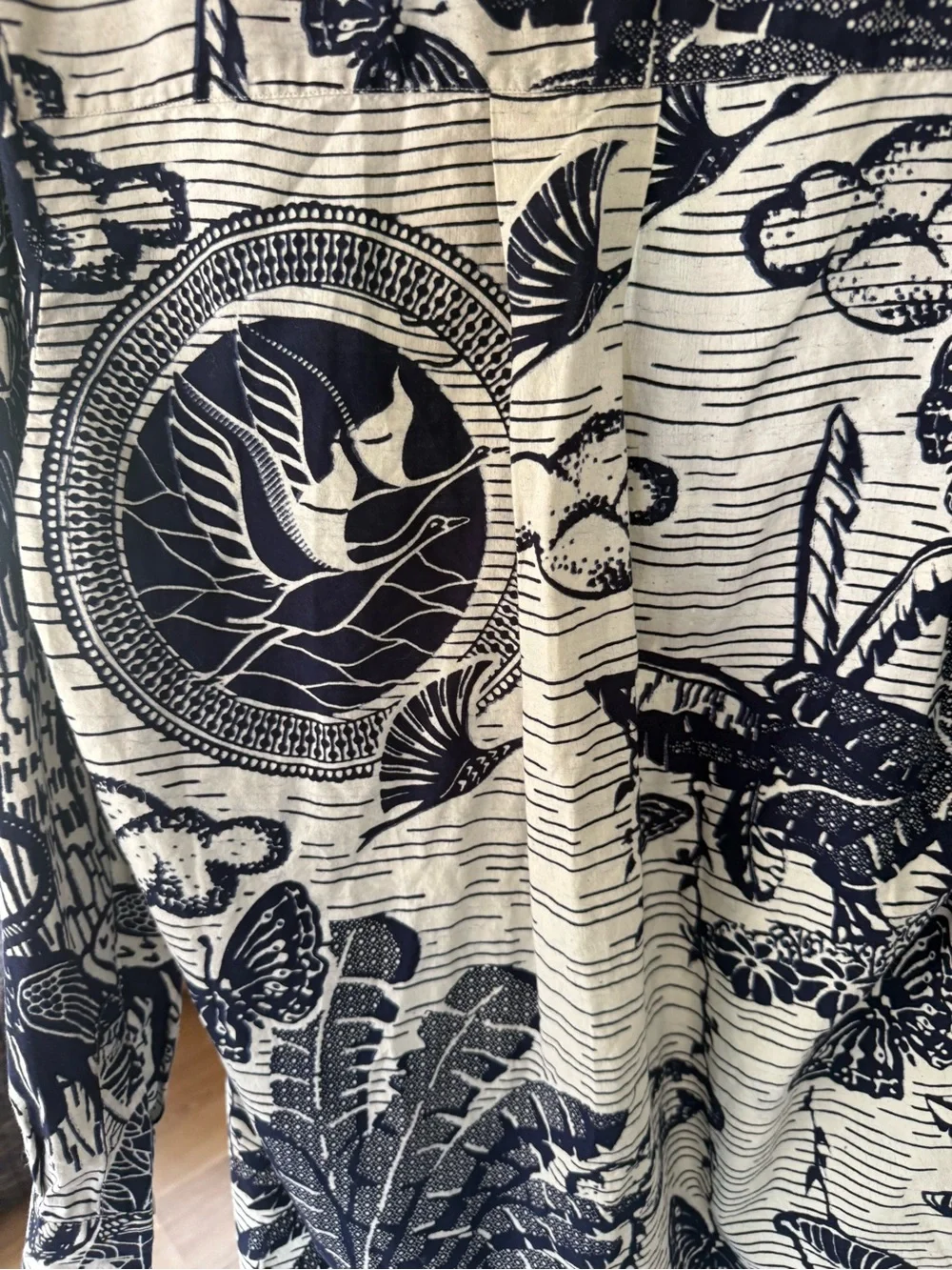 Christian Dior Toile de Jouy Tropicalia long blouse.
